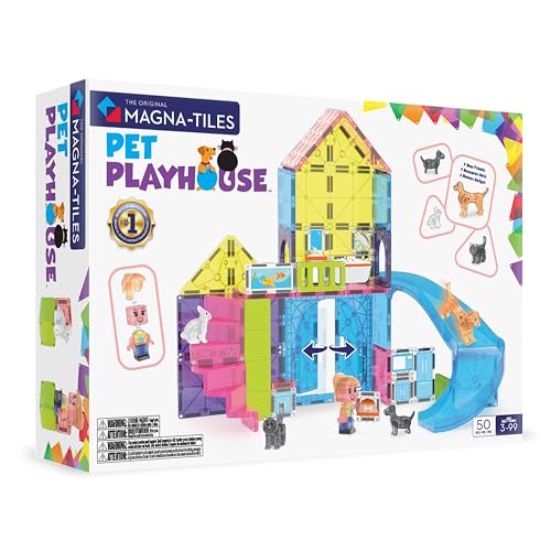 MAGNA-TILES Pet Playhouse 50-teiliges Magnetbauset - Die originale Magnetbaumarke von Magna-Tiles