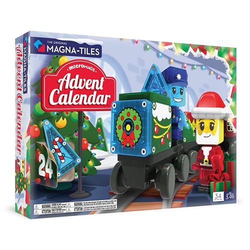 MAGNA-TILES microMAGS Adventskalender 34-teiliges Magnetbauset - Die Original Magnetbaumarke von Magna-Tiles