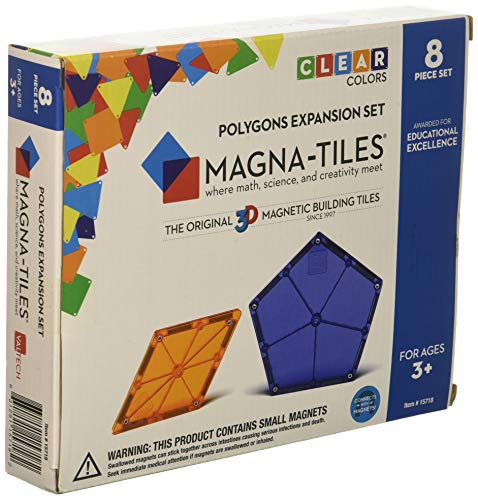 Magna-Tiles Polygons Expansionsset, die original magnetischen Bausteine für kreatives Open-Ended Play, Bildungsspielzeug für Kinder ab 3 Jahren + (8 Stück) von Magna-Tiles