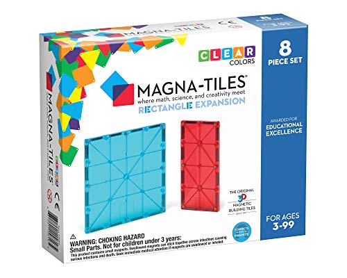 Magna-Tiles Rechteckiges Erweiterungs-Set, The Original Magnetic Building Tiles für kreatives Open-Ended Play, Educational Toys for Children Ages 3 Jahre + (8 Stück) von Magna-Tiles