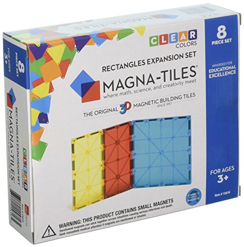 Magna-Tiles Rechteckiges Erweiterungs-Set, The Original Magnetic Building Tiles für kreatives Open-Ended Play, Educational Toys for Children Ages 3 Jahre + (8 Stück) von Magna-Tiles