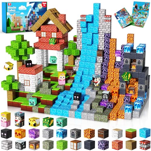 Bausteine – 150 Stück Bauwürfel, dunkle Hölle, Waldschloss, STEM-Baustein-Spielzeug für Kinder ab 3 Jahren, Montessori, stapelbares Konstruktionsspielzeug, Geschenk für Jungen und Mädchen, Alter 4–8 Bausteine – 150 Stück Bauwürfel, dunkle Hölle, Waldschloss, STEM-Baustein-Spielzeug für Kinder ab 3 Jahren, Montessori, stapelbares Konstruktionsspielzeug, Geschenk für Jungen und Mädchen, Alter 4–8 von Magnetopia