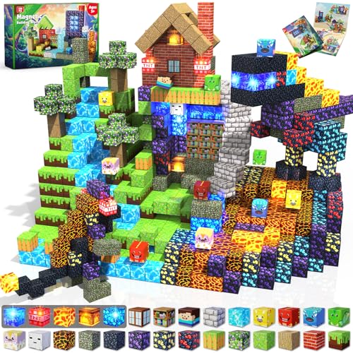 Magnetische Bausteine - 150 Teile Magnetic Blocks - Wald und Dinosaurier - Montessori magnetisches Spielzeug für Kinder ab 3 4 5 6 7 8 9 Jahren, kreative Geschenke für Jungen und Mädchen Magnetische Bausteine - 150 Teile Magnetic Blocks - Wald und Dinosaurier - Montessori magnetisches Spielzeug für Kinder ab 3 4 5 6 7 8 9 Jahren, kreative Geschenke für Jungen und Mädchen von Magneverse