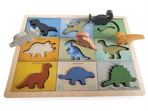 Magni Montessori Dinosaurier Holzpuzzle - Lernspielzeug für Kinder und Babys - Spielzeug Steckpuzzle für Jungen und Mädchen Kinder ab 1 Jahr Magni Montessori Dinosaurier Holzpuzzle - Lernspielzeug für Kinder und Babys - Spielzeug Steckpuzzle für Jungen und Mädchen Kinder ab 1 Jahr von Magni Co.
