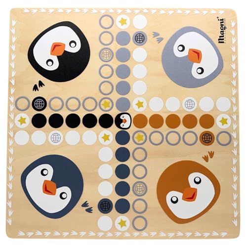 Magni Pinguin Ludo Spiel Zwei in eins - EIN Brettspiel für die ganze Familie von Magni