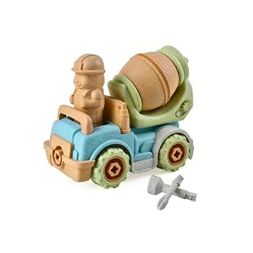 Magni - Betonmischer Sandspielzeug - Fahrzeug aus nachhaltigen Weizenstroh zum Demontieren und Montieren mit Werkzeug - Sandkasten Strand Spielzeug für Jungen und Mädchen ab 2,3 Jahren von Magni