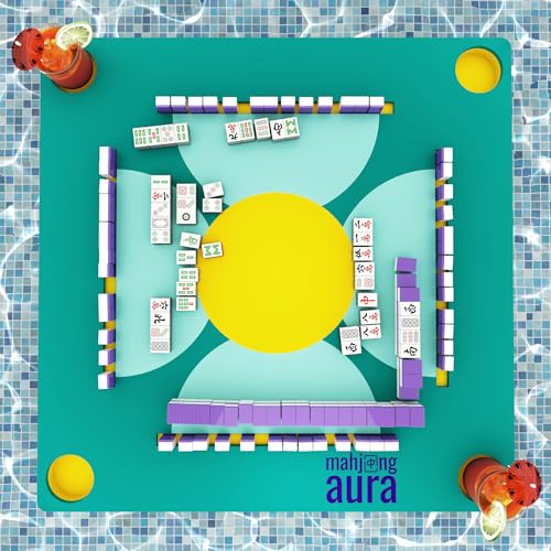 Mahjong Aura - Schwimmender Mahjong-Tisch für Pool - Schwimmbad und Whirlpool Float Board für Kartenspiele, Scrabble, Dominosteine, Poker - Erwachsene Pools Game Tray für Wasser und See - Domino von Mahjong Aura