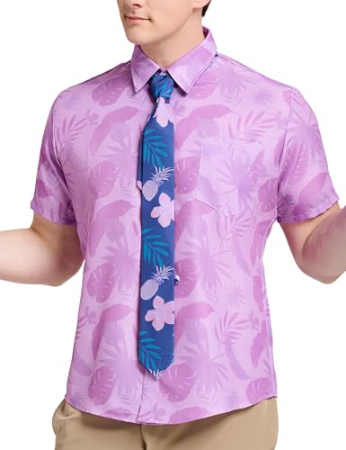 Mahoon Halloween-Fuchs-Cosplay-Kostüm, hawaiianisches rosa Blumenhemd mit Krawatte, Animationsfilm-Charakter-Anzug für erwachsene Männer, Pink, L Mahoon Halloween-Fuchs-Cosplay-Kostüm, hawaiianisches rosa Blumenhemd mit Krawatte, Animationsfilm-Charakter-Anzug für erwachsene Männer, Pink, L von Mahoon