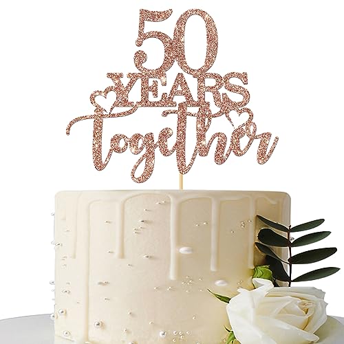 Maicaiffe Tortenaufsatz "50 Years Together", 50. Hochzeitstag, Party, 50. Geburtstag, 50 Jahre geliebte Party, Kuchendekoration, rotgoldener Glitzer Maicaiffe Tortenaufsatz "50 Years Together", 50. Hochzeitstag, Party, 50. Geburtstag, 50 Jahre geliebte Party, Kuchendekoration, rotgoldener Glitzer von Maicaiffe