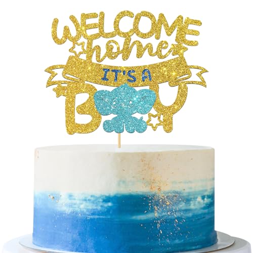 Maicaiffe Tortenaufsatz mit Aufschrift "It's a Boy", Kuhschild, Aufschrift "Welcome Home It's a Boy", Kuchendekorationen – Geschlechtsoffenbarung, Party-Kuchenzubehör, blauer Glitzer Maicaiffe Tortenaufsatz mit Aufschrift "It's a Boy", Kuhschild, Aufschrift "Welcome Home It's a Boy", Kuchendekorationen – Geschlechtsoffenbarung, Party-Kuchenzubehör, blauer Glitzer von Maicaiffe