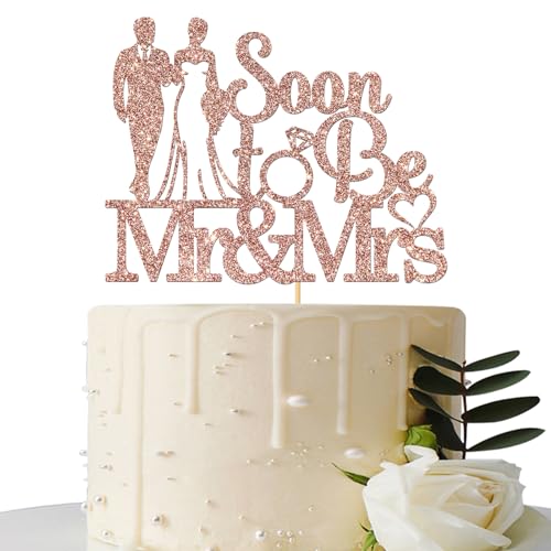 Maicaiffe Tortenaufsatz mit Aufschrift "Soon to Be Mr & Mrs", Brautparty, Kuchendekoration, Hochzeit, Verlobung, Party, Dekoration, Zubehör, Roségold, Glitzer Maicaiffe Tortenaufsatz mit Aufschrift "Soon to Be Mr & Mrs", Brautparty, Kuchendekoration, Hochzeit, Verlobung, Party, Dekoration, Zubehör, Roségold, Glitzer von Maicaiffe