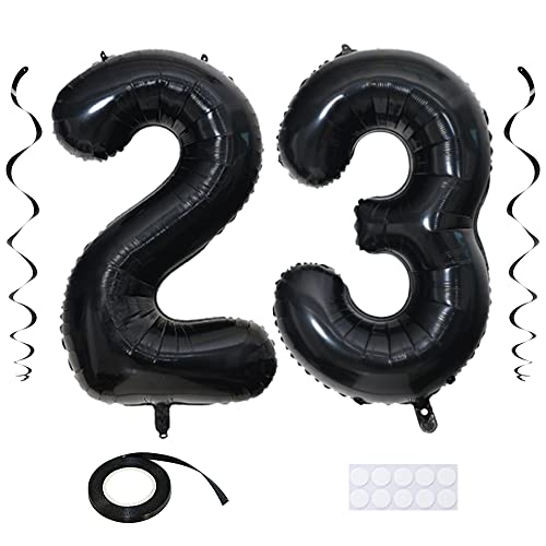 Maigendoo Schwarz 23 Luftballon Zahlen Riesen Zahl Folienballon mit Wirbel Dekorationen Große 23. Nummer Folienmylar Ballons 40 Zoll Ballons zum 23rd Geburtstagsdeko Jubiläum Dekoration, XXL Maigendoo Schwarz 23 Luftballon Zahlen Riesen Zahl Folienballon mit Wirbel Dekorationen Große 23. Nummer Folienmylar Ballons 40 Zoll Ballons zum 23rd Geburtstagsdeko Jubiläum Dekoration, XXL von Maigendoo