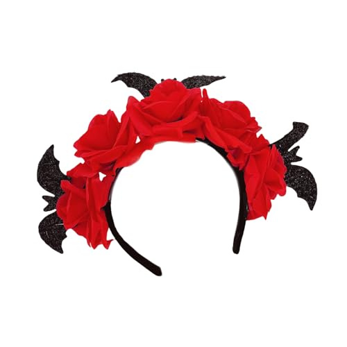Dark Series Fledermausblume Stirnband für Frauen Mädchen Tag des Todes Haarband Hexenkostüm Kopfbedeckung Halloween Zubehör Dark Series Kopfbedeckung Dark Series Fledermausblume Stirnband für Frauen Mädchen Tag des Todes Haarband Hexenkostüm Kopfbedeckung Halloween Zubehör Dark Series Kopfbedeckung von Maigridy