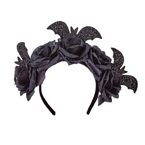 Dark Series Fledermausblume Stirnband für Frauen Mädchen Tag des Todes Haarband Hexenkostüm Kopfbedeckung Halloween Zubehör Dark Series Kopfbedeckung Dark Series Fledermausblume Stirnband für Frauen Mädchen Tag des Todes Haarband Hexenkostüm Kopfbedeckung Halloween Zubehör Dark Series Kopfbedeckung von Maigridy