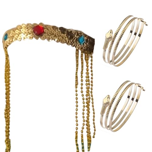Maigridy Halloween Ägyptischer Haarreif / Schlangenform Armreif Frau Make-up Stirnband für Fotos Live Broadcast Halloween Kopfschmuck Kostüm Frauen Kostüm Frauen Kopfschmuck von Maigridy