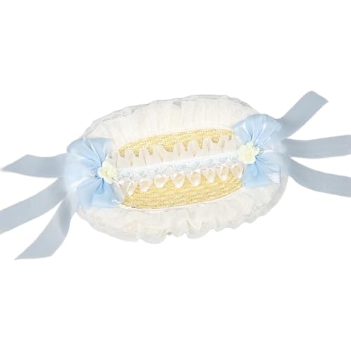 Maigridy Strohhut im viktorianischen Stil, mit Spitze, Blumenband, Schleife, für Damen, modisches Anime-Kostüm, Motorhaube für Themenveranstaltungen, Vintage-Strohhalm Maigridy Strohhut im viktorianischen Stil, mit Spitze, Blumenband, Schleife, für Damen, modisches Anime-Kostüm, Motorhaube für Themenveranstaltungen, Vintage-Strohhalm von Maigridy
