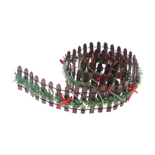 Miniatur-Feen-Gartenzaun, LED, beleuchtet, klein, dekoratives Holz-Lattenornament für Puppenhäuser, dekoratives Lattenholz von Maigridy
