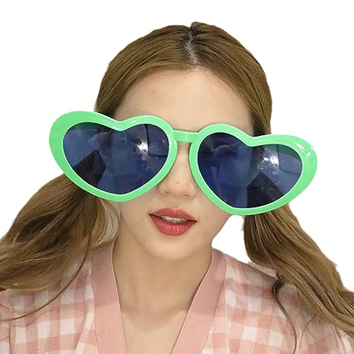 Selfie-Requisiten für Damen, Sonnenbrille, übergroße Herz-Sonnenbrille, Erwachsene, coole lustige Brille, Foto-Brille, übergroße Brille, Party, Maskerade, Kinderspiele, Partyzubehör von Maigridy