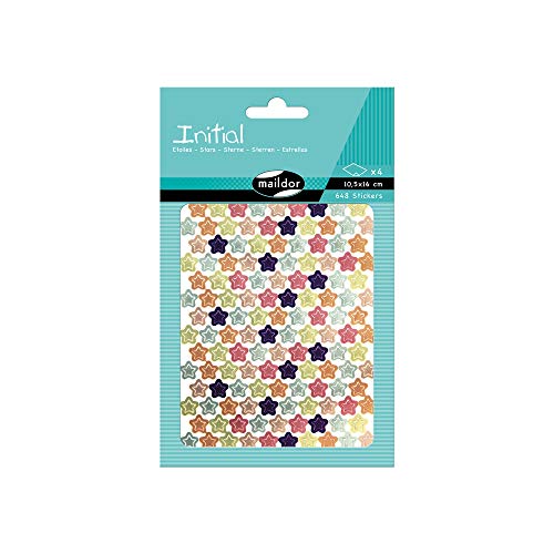 Maildor AE170C - Packung 4 Stickerbogen Initial, 10,5x16 cm, 648 Stickers, ideal für Scrapbooking oder die Dekoration des Tagebuchs, der Bücher oder Hefte, Sternen Metallic/Pastell, 1 Pack Maildor AE170C - Packung 4 Stickerbogen Initial, 10,5x16 cm, 648 Stickers, ideal für Scrapbooking oder die Dekoration des Tagebuchs, der Bücher oder Hefte, Sternen Metallic/Pastell, 1 Pack von Maildor
