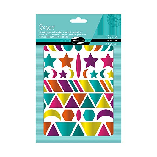 Maildor AE167C - Packung 6 Stickerbogen Baby, DIN A5 14,8x21 cm, Großformat für die Kleinen, ideal für Zeichnung, Erstellen von Collagen, Illustration eines Hefts, 282 Stickers, Metalleffekt, 1 Pack Maildor AE167C - Packung 6 Stickerbogen Baby, DIN A5 14,8x21 cm, Großformat für die Kleinen, ideal für Zeichnung, Erstellen von Collagen, Illustration eines Hefts, 282 Stickers, Metalleffekt, 1 Pack von Maildor