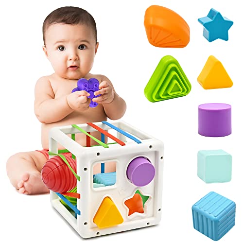 Montessori Spielzeug ab 1 2 Jahr, Formsortier Würfel Baby für Feinmotorik und Frühes Lernen,Sensorik Geschenke für 1 2 3 Jahre Alte Jungen und Mädchen, Autismus von Mailesi