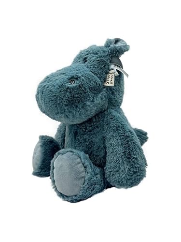 Kuscheltier Nilpferd „Harvey“ M – Blau | Personalisierbares Stofftier mit Namen | Weiches Geschenk für Babys & Kinder von Mainely