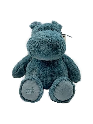 Mainely Label Label – Kuscheltier „Hase“ Größe M – Blau (auch in Rosa) – personalisiert mit Namensdruck – Weiches Schmusetier für Babys & Kleinkinder – Geschenk zur Geburt/Taufe von Mainely