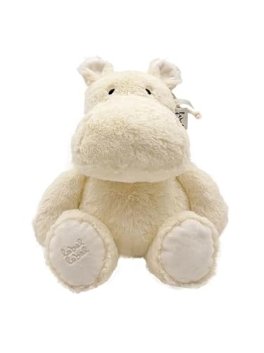 Mainely Label Label – Kuscheltier „Nilpferd Harvey“ Größe M – Elfenbein (Ivory) – personalisiert mit Namensdruck – Weiches Plüschtier für Babys & Kinder – Geschenk zur Geburt/Taufe von Mainely
