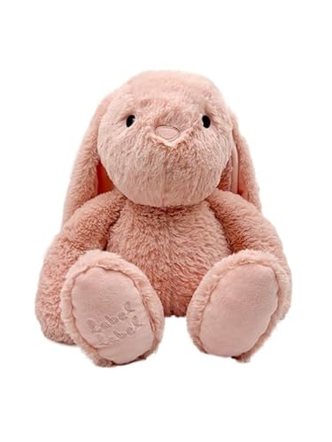 Mainely Label Label Kuscheltier Hase Rosa L Pink – Personalisierbar mit Namensdruck – Weiches Stofftier für Babys & Kinder, Schmusetier Geschenk zur Geburt oder Taufe von Mainely