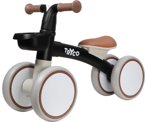 Mainely Lauflernrad Tryco First Bike Luna – Schwarz – Personalisierbar mit Namen – Kinderlaufrad aus Holz – Ab 2 Jahren – Balance Bike mit Namensgravur von Mainely