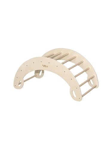 Mainely Tryco – Holz-Kletterbogen Rocker – personalisiert mit Namensdruck – Vielseitiges Motorikspielzeug im Pikler-Stil – Fördert Balance, Kreativität & Bewegung – ab 1 Jahr von Mainely