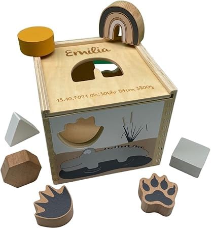Mainly Label-Label Steckspiel Formen Tryco | Babygeschenk | personalisierbar von Mainely