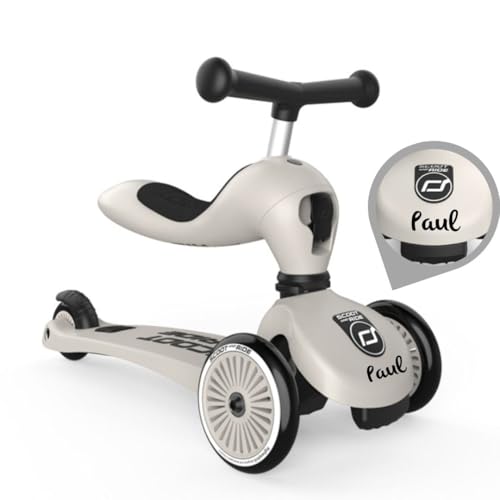 Scoot and Ride – Highwaykick 1 Ash Personalisiert | 2in1 Kinderroller mit Sitz & Kickboard | höhenverstellbar, sicher & stabil | Personalisierbar mit Namen Scoot and Ride – Highwaykick 1 Ash Personalisiert | 2in1 Kinderroller mit Sitz & Kickboard | höhenverstellbar, sicher & stabil | Personalisierbar mit Namen von Mainely