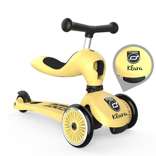 Scoot and Ride – Highwaykick 1 Lemon Personalisiert | 2in1 Kinderroller mit Sitz & Kickboard | höhenverstellbar, sicher & stabil | Personalisierbar mit Namen Scoot and Ride – Highwaykick 1 Lemon Personalisiert | 2in1 Kinderroller mit Sitz & Kickboard | höhenverstellbar, sicher & stabil | Personalisierbar mit Namen von Mainely