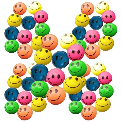 Maines 50 x Lachgesicht Flummi Ball Springball 25 mm Tombola Mitgebsel Kindergeburtstag von Maines