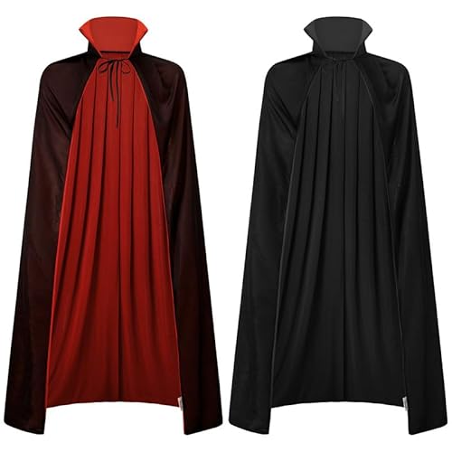 Mainfini Halloween Kostüm Männer Cape Maskerade Cosplay Vampir Stehkragen Mittelalter Verkleiden 140CM Mainfini Halloween Kostüm Männer Cape Maskerade Cosplay Vampir Stehkragen Mittelalter Verkleiden 140CM von Mainfini