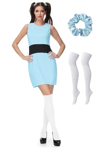 Maisolly Damen Halloween Kostüm Erwachsene Minikleid, Blau A1, L Maisolly Damen Halloween Kostüm Erwachsene Minikleid, Blau A1, L von Maisolly