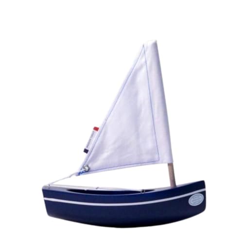El Bachi Marineblau - Holzboot, 17 cm von Maison Tirot