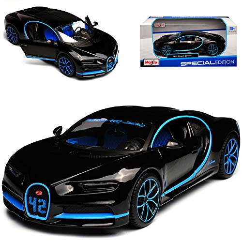 Bugatti Chiron Coupe Schwarz Weltrekord 42 Sekunden 0-400-0 Km/h Ab 2016 1/24 Maisto Modell Auto mit individiuellem Wunschkennzeichen Bugatti Chiron Coupe Schwarz Weltrekord 42 Sekunden 0-400-0 Km/h Ab 2016 1/24 Maisto Modell Auto mit individiuellem Wunschkennzeichen von Maisto