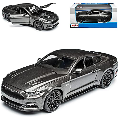 Ford Mustang VI Coupe Grau Ab 2014 1/24 Modell Auto mit individiuellem Wunschkennzeichen Ford Mustang VI Coupe Grau Ab 2014 1/24 Modell Auto mit individiuellem Wunschkennzeichen von Maisto Ford