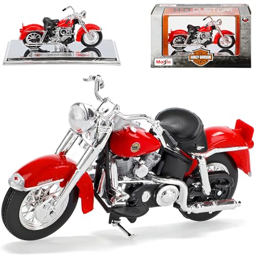 HarIey Davdson 1958 FLH Duo Glide Rot mit Sockel mit Sockel 1/18 Maisto Modell Motorrad von Maisto HarIey Davdson
