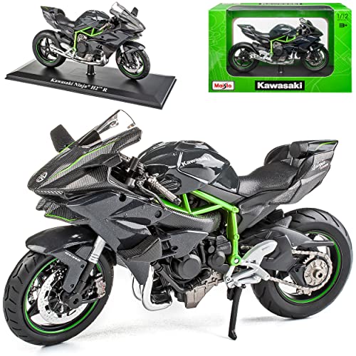 Kawasaki Ninja H2R Karbon Schwarz Ab 2014 mit Sockel 1/12 Motorrad mit individiuellem Wunschkennzeichen Kawasaki Ninja H2R Karbon Schwarz Ab 2014 mit Sockel 1/12 Motorrad mit individiuellem Wunschkennzeichen von Maisto Kawasaki