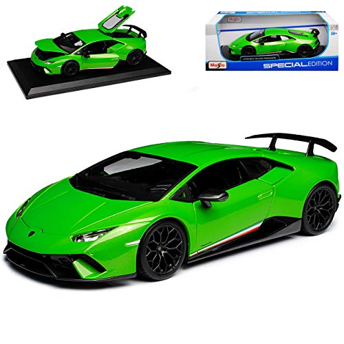 Lamborgihini Huracan Performante Coupe Grün Modell Ab 2014 Version Ab 2017 1/18 Maisto Modell Auto mit individiuellem Wunschkennzeichen von Maisto