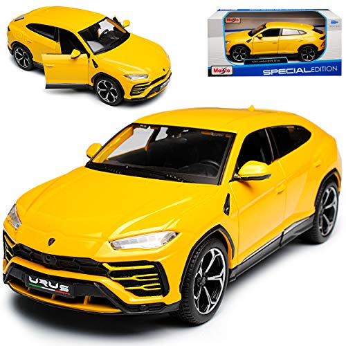 Lamborgihini Urus SUV Gelb Ab 2017 1/24 Modell Auto mit individiuellem Wunschkennzeichen von Maisto