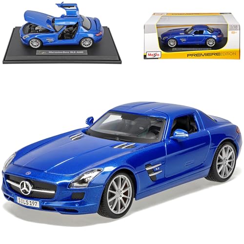Mercedes-B SLS AMG Gullwing Coupe Blau C197 Ab 2009 1/18 Maisto Modell Auto Mercedes-B SLS AMG Gullwing Coupe Blau C197 Ab 2009 1/18 Maisto Modell Auto von Maisto Mercedes-Benz