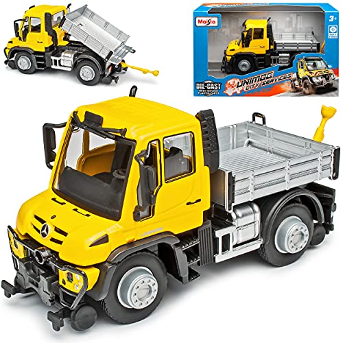 Mercedes-B Unimog Strassenreinigung mit Pritsche Gelb ca 1/43 Modell Auto mit individiuellem Wunschkennzeichen Mercedes-B Unimog Strassenreinigung mit Pritsche Gelb ca 1/43 Modell Auto mit individiuellem Wunschkennzeichen von Maisto Mercedes-Benz