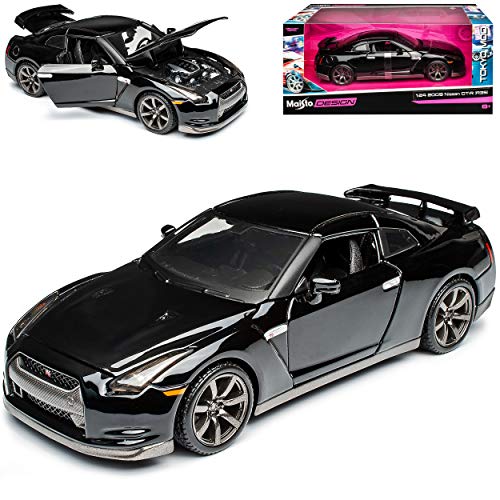 Nisan Skyline GTR R35 Coupe Tuning Schwarz Ab 2009 1/24 Maisto Modell Auto mit individiuellem Wunschkennzeichen von Maisto Nissan