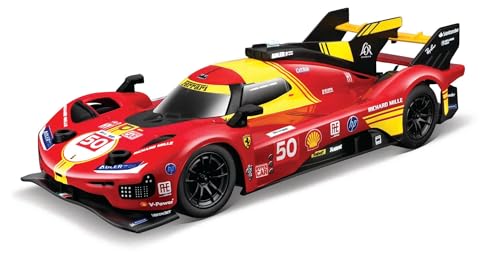 MAISTO TECH - Funkferngesteuerter Ferrari 499P (Le Mans Champion 2024) im Maßstab 1:24, RC 2,4 GHz mit Lithium-Akku und realistischen Details, offizielle Ferrari-Lizenz von Maisto Tech R/C
