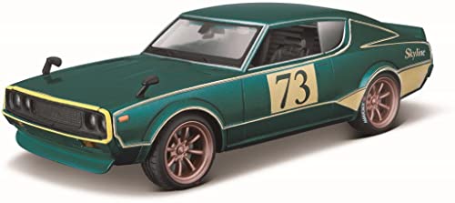 1973 Nissan Skyline 2000GT-R (KPGC110) #73 Green Metallic with Gold Stripes Tokyo Mod Series 1/24 Diecast Model Car by Maisto""" von Maisto