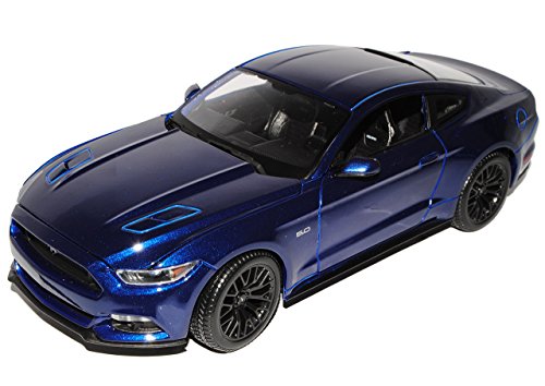 Ford Mustang VI Coupe Blau Ab 2014 1/18 Maisto Modell Auto mit individiuellem Wunschkennzeichen von Maisto